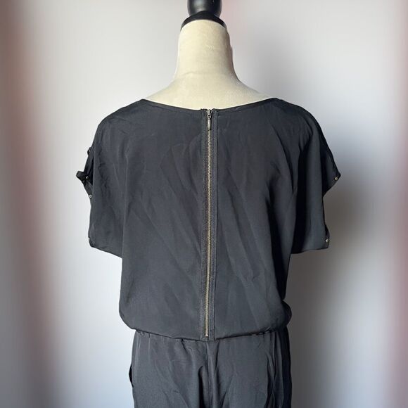 Limited Black Nylon Short Sleeve Jumpsuit w/Bronze Studs (Size: 10) - Picture 12 of 12